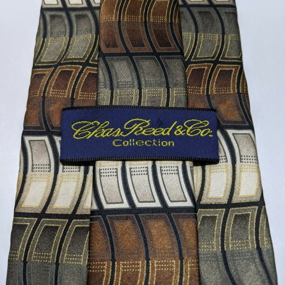 Chas Reed & Co Collection Geometric Silk Necktie - Picture 4 of 6